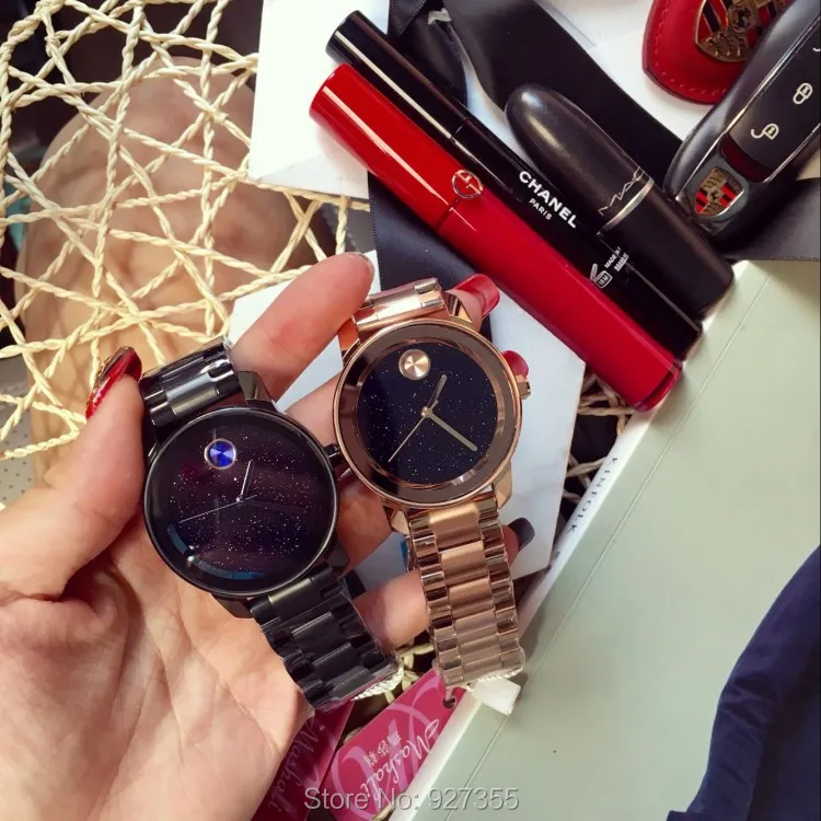 Высококачественные роскошные женские часы с кристаллами золотым платьем модный