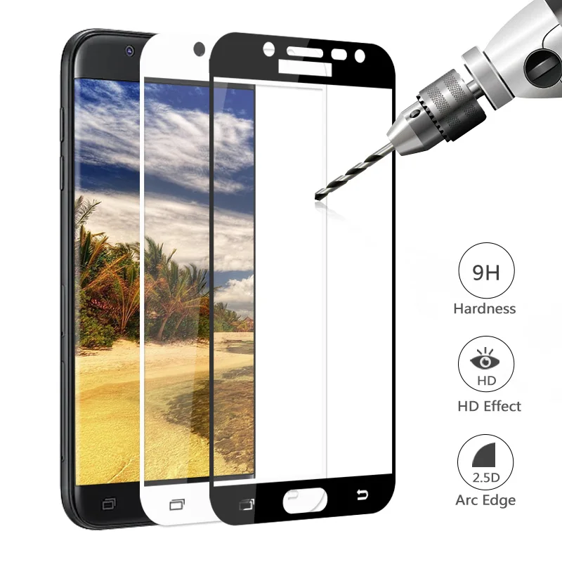 Жесткая Защитная стеклянная пленка для Samsung Galaxy J5 Pro 2017 (версия ЕС) Полноразмерный