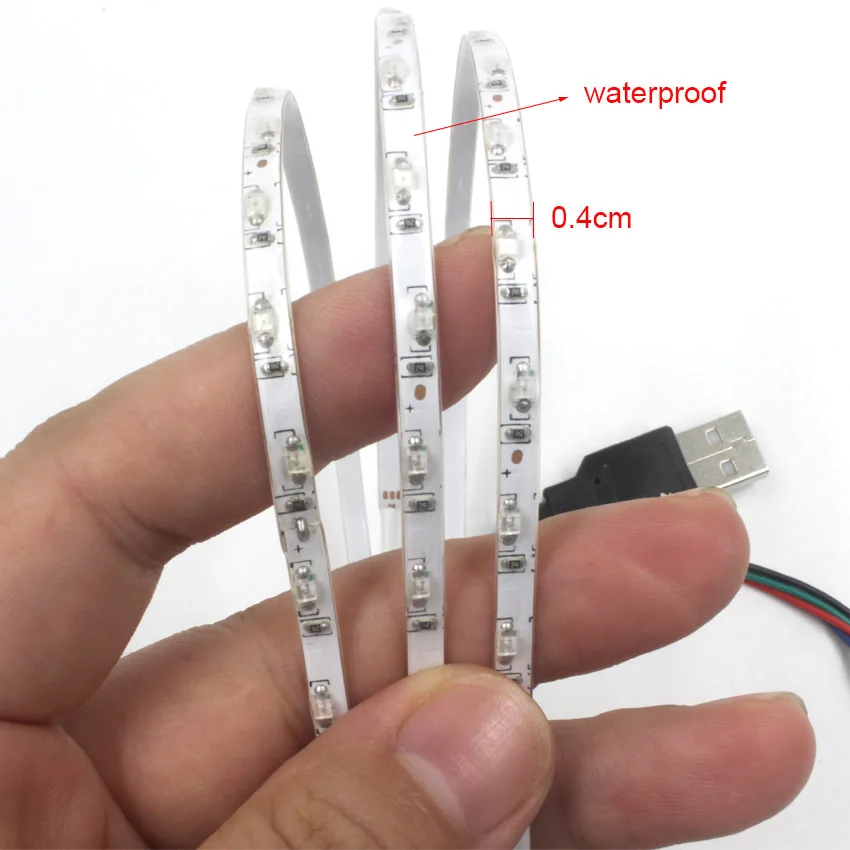 IKVVT 5 В USB 0805 SMD светодиодный ленточный светильник, светильник для палатки, светодиодный неоновый водонепроницаемый гибкий узкий диодный светильник для улицы
