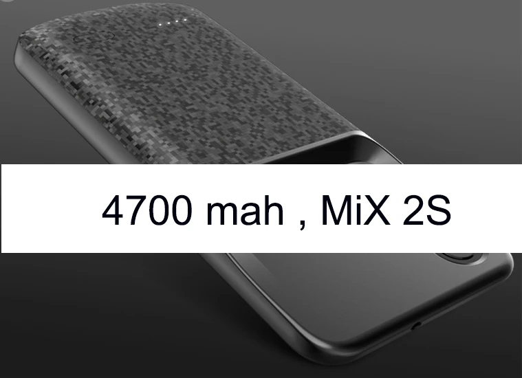 Mix 2s black Чехол для зарядного устройства Vogek 4700 мАч для Xiaomi mi 8 9 SE mi x 2 2s резервный внешний аккумулятор 5500 мАч чехол для внешнего зарядного устройства для mi 6 - Цвет: Mix 2s black