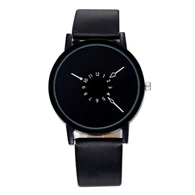 Черный Лидирующий бренд, часы для влюбленных, Reloj Mujer Hombre, кварцевые наручные часы для мальчиков и девочек, модный браслет, кожаный ремешок, Прямая поставка - Цвет: Черный