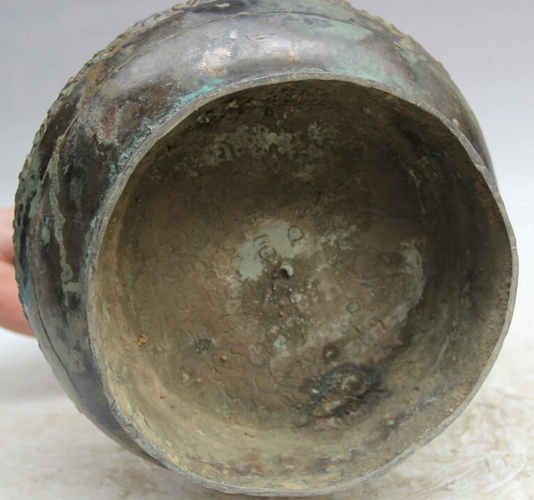 song voge gem S2242 19&quot Old China dynasty Bronze Beast Bird handle food water vessel Pot jar kettle | Дом и сад