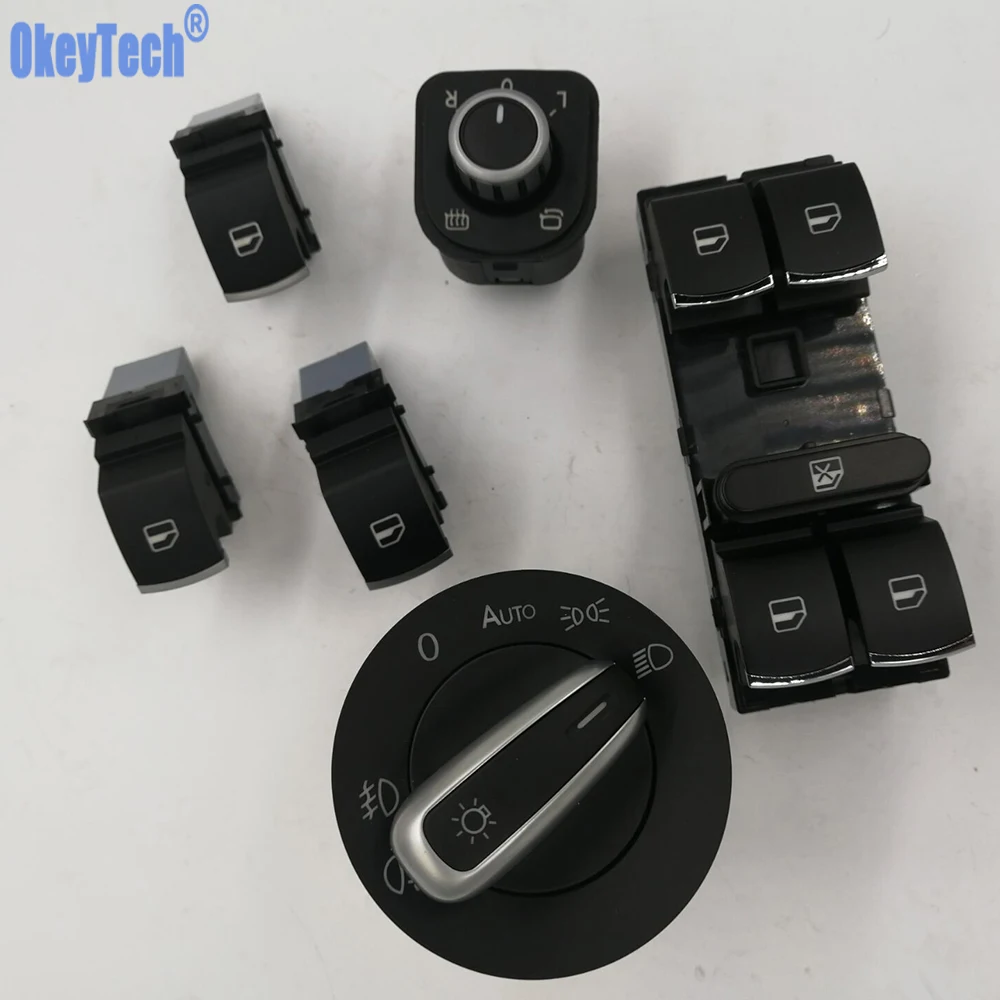 OkeyTech 6 шт./компл. Кнопка регулировки стекла передней фары для Volkswagen J etta Golf MK 5 Plus