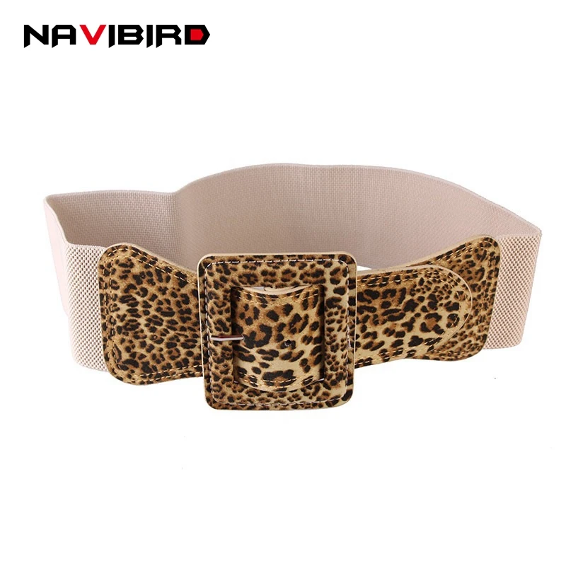 Ultra Wide Leopard Fabric Velvet Corset Belt Women Big Square Buckle Belts Tight Body Slim Elastic Waistband Ceinture Cummerbund |