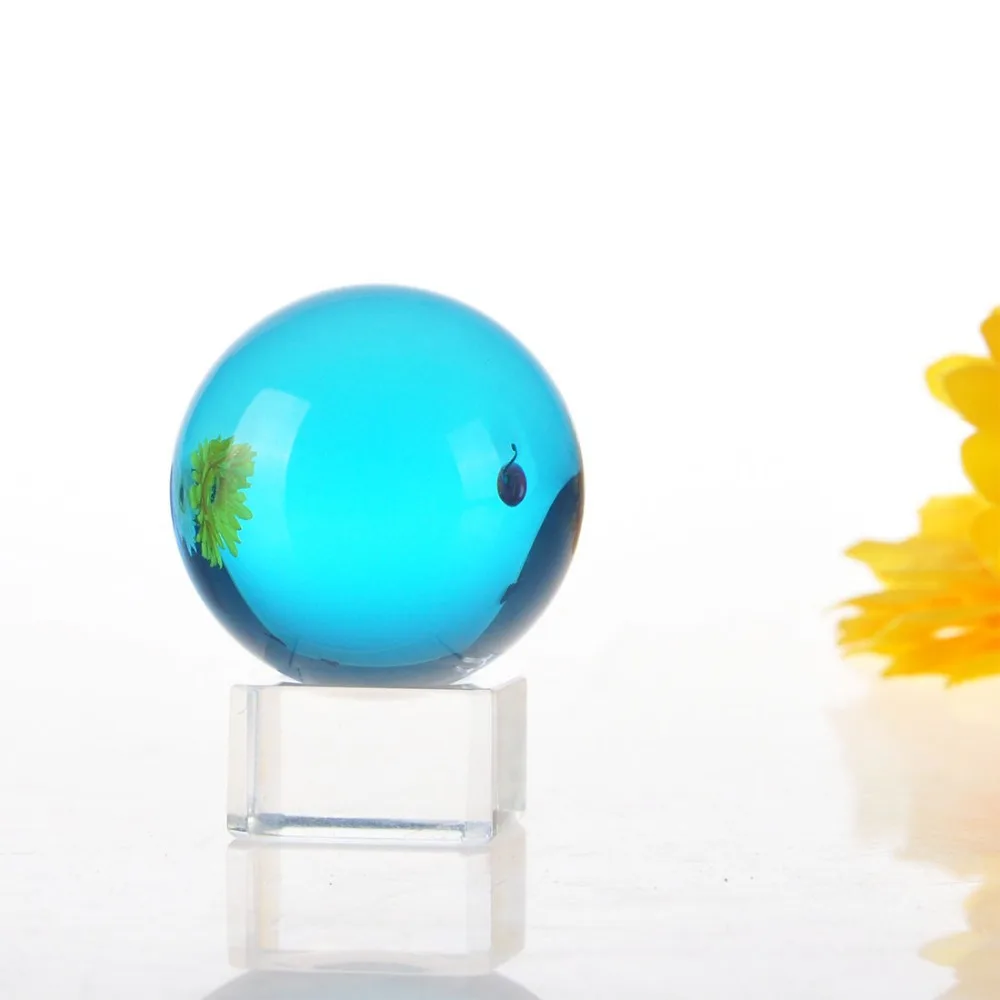 

H & D 40 мм фотография хрустальный шар орнамент фэн-шуй Глобус гадания кварцевый стеклянный шар с базой Декор для дома Сфера