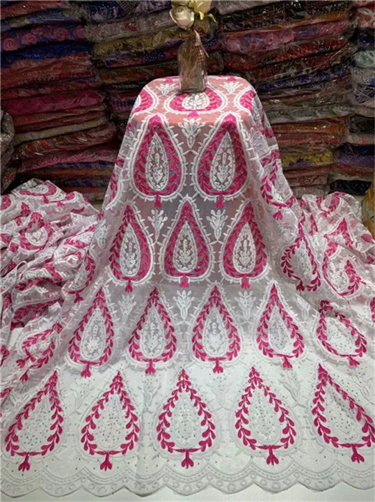 2019 High Quality White black stones Guipure African Lace Fabric Embroidered Wedding Decoration French Nigerian Fabrics | Дом и сад