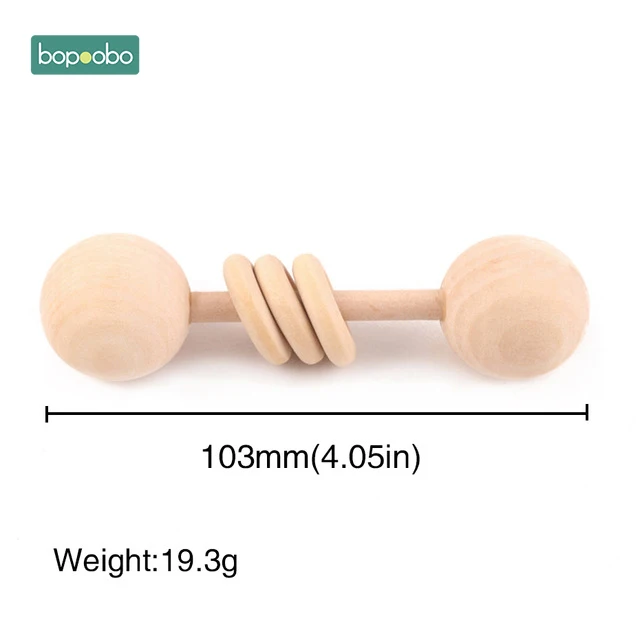 Maple Rattle Bopoobo 1 шт., деревянный Прорезыватель для зубов, детские погремушки, Монтессори, игрушки для малышей, подарок, Прорезыватель для зубов, деревянные Прорезыватели для зубов, кольца-погремушки - Цвет: Maple Rattle