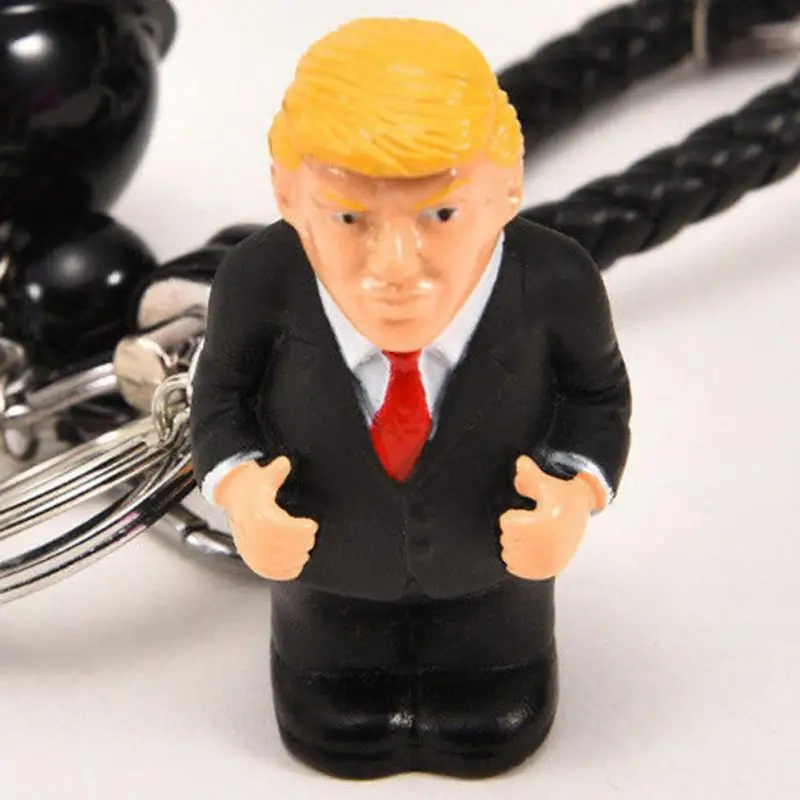 Забавная игрушка, подвеска в виде автомобиля Дональд Трамп, брелок для ключей, кукла