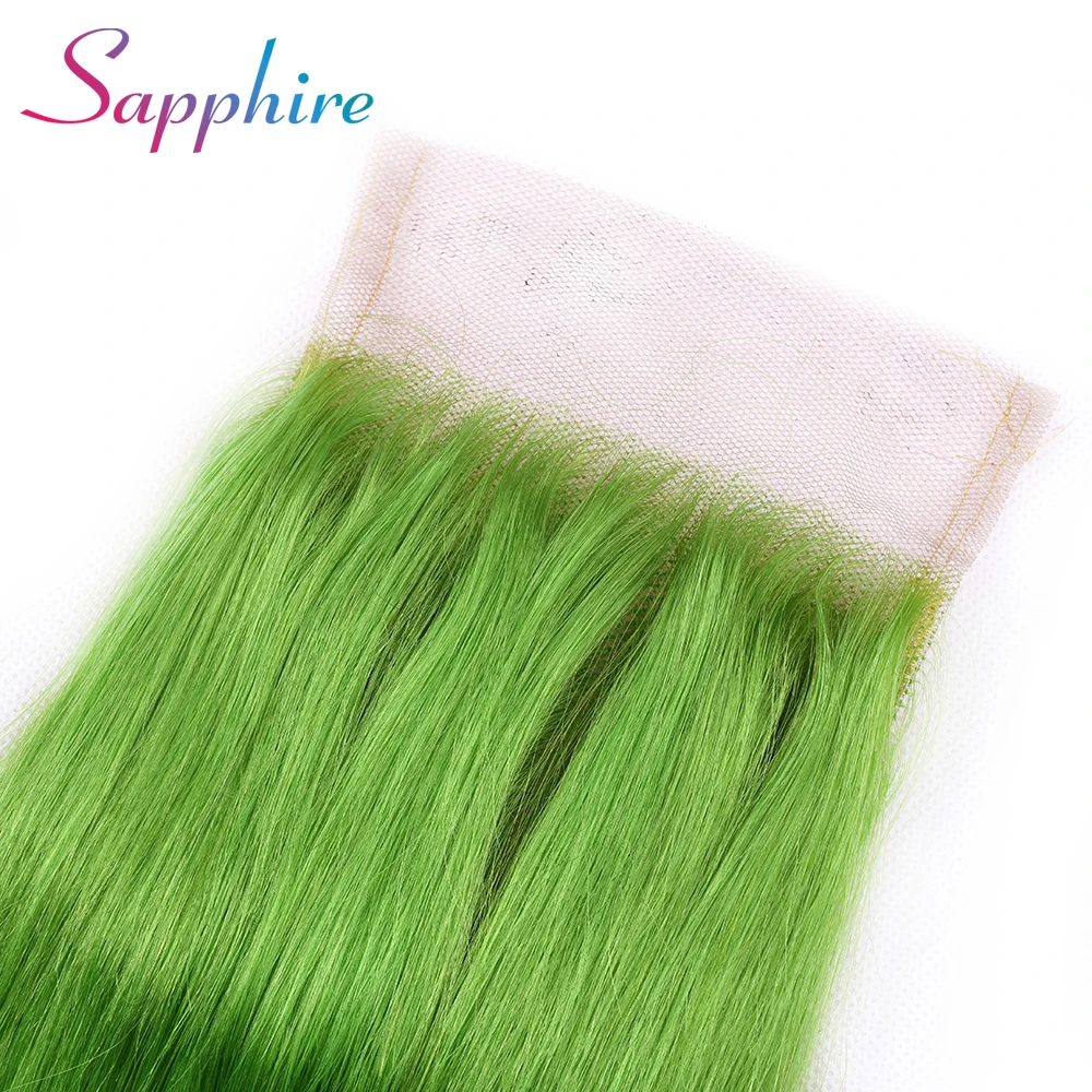 Сапфир Бразильский прямые волосы кружева застежка 4*4 свободной части закрытие