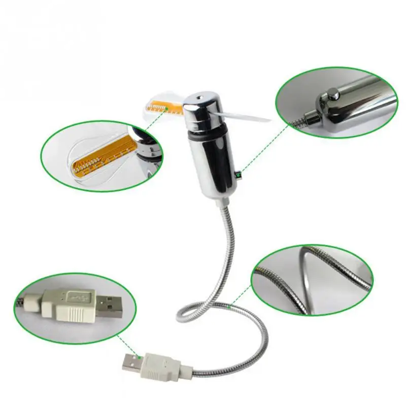 Мини USB портативный вентилятор гаджеты мигающий светодиодный охладитель для