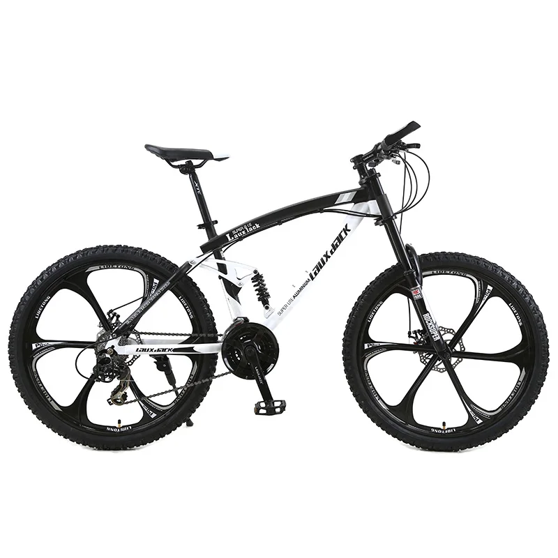 LAUXJACK Mountain Bike Steel Frame Full Suspension Mechanical Disc Brake 24 Speed Shimano 26&quot Alloy Wheels | Спорт и развлечения