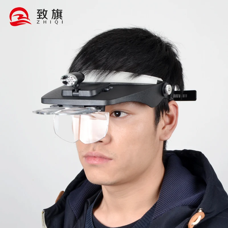 Лупа с креплением на голову и лампой светодиодный светильник Мороз для чтения