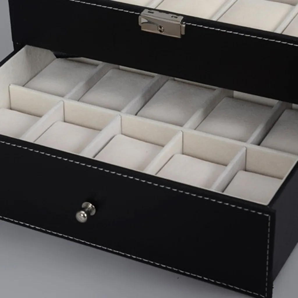 4 размера выбор коробка для хранения ювелирных изделий можно увидеть через ящик