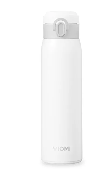 Термос Xiaomi VIOMI, лучшая чашка, чашки из нержавеющей стали, колба, бутылка для воды, чашка, 24 часа, термос, 460 мл, одна рука, Вкл/закрывает - Цвет: 460ml white