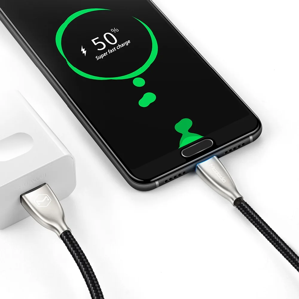 Mcdodo usb type C кабель 5A супер быстрая зарядка USB C кабель для передачи данных телефон шнур для huawei mate 30 P30 Pro светодиодный зарядный кабель