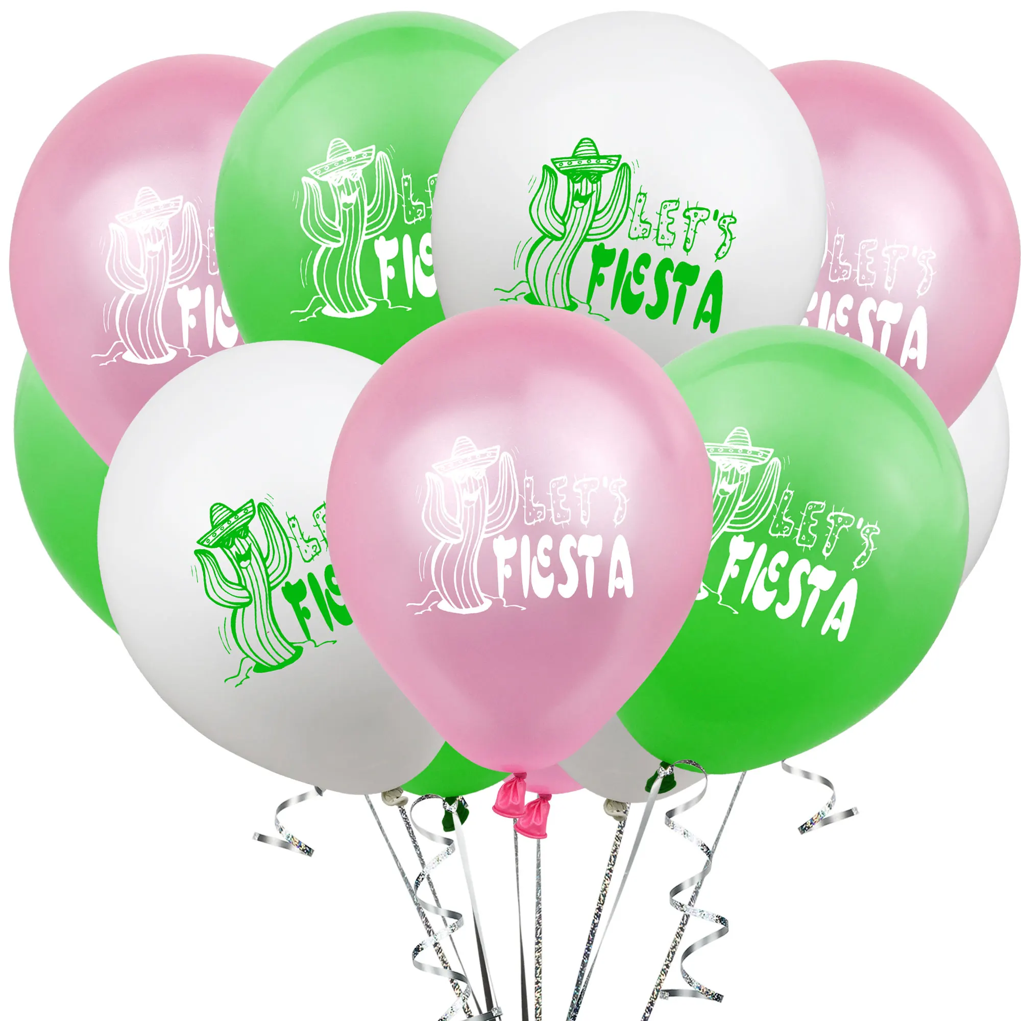ZLJQ Fiesta вечерние украшения кактус фольга фон с воздушными шарами комплект баннер