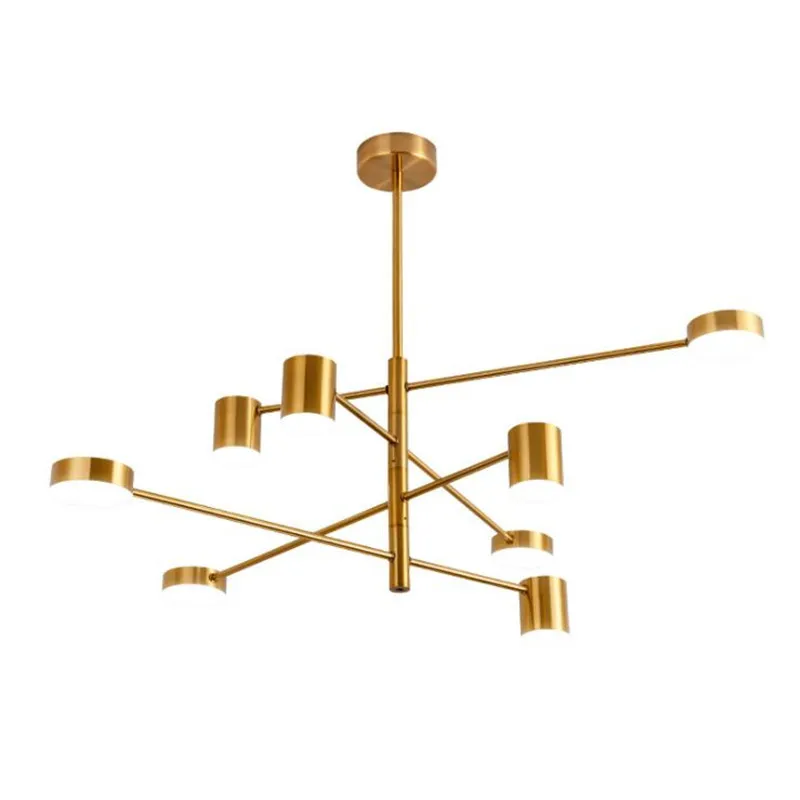 Comprare Moderna Semplice Nordic Metallo Ha Condotto La Luce Del Pendente PER Il Foyer Camera Da Letto Bar Sala Da Pranzo Tubo Oro/Nero/Bianco Sospensione 4/6/8 Teste