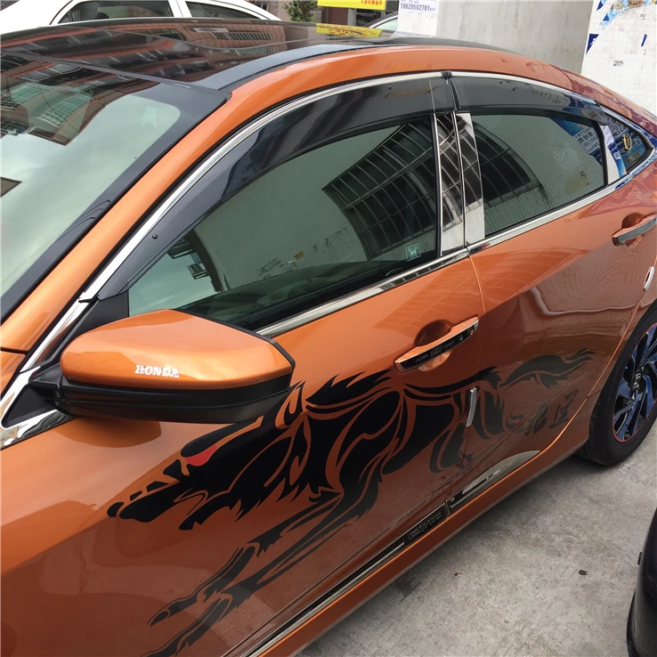 Пластиковый оконный козырек для Honda Civic 2016 2017 защита от солнца и дождя