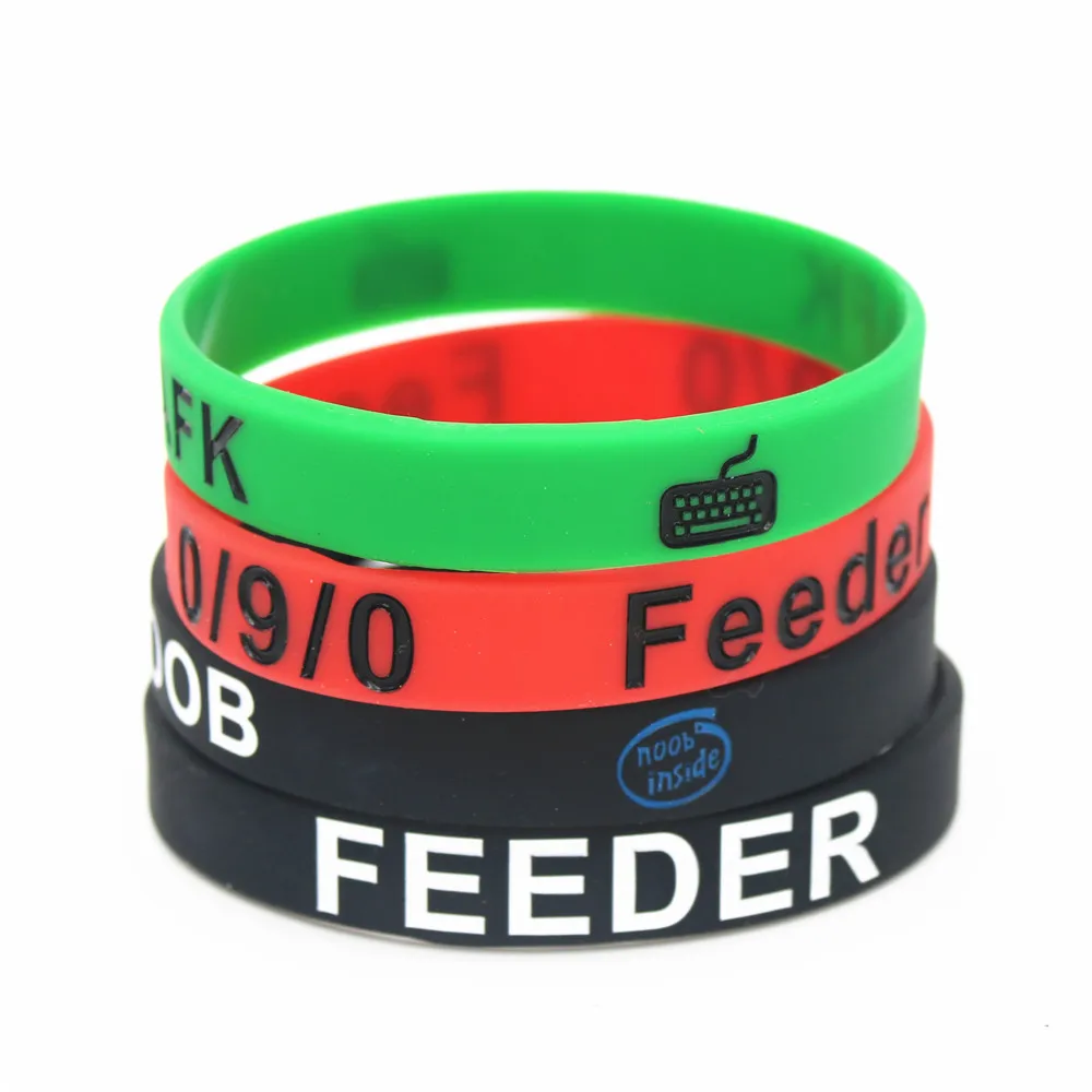 

1PC Hot sale Noob inside and Feeder AFK Soft Rubber Wristband Games Play Silicone bands Bracelets &Bangles Gifts Jewelry SH175