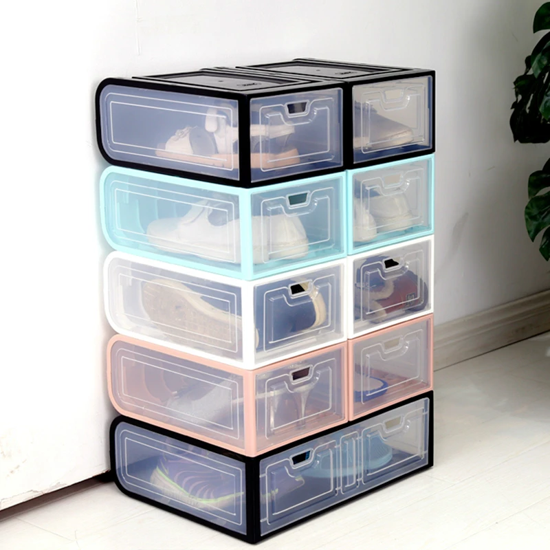 Большой 6 шт./компл. ящик для хранения обуви Органайзер сборки пластиковых шкафов