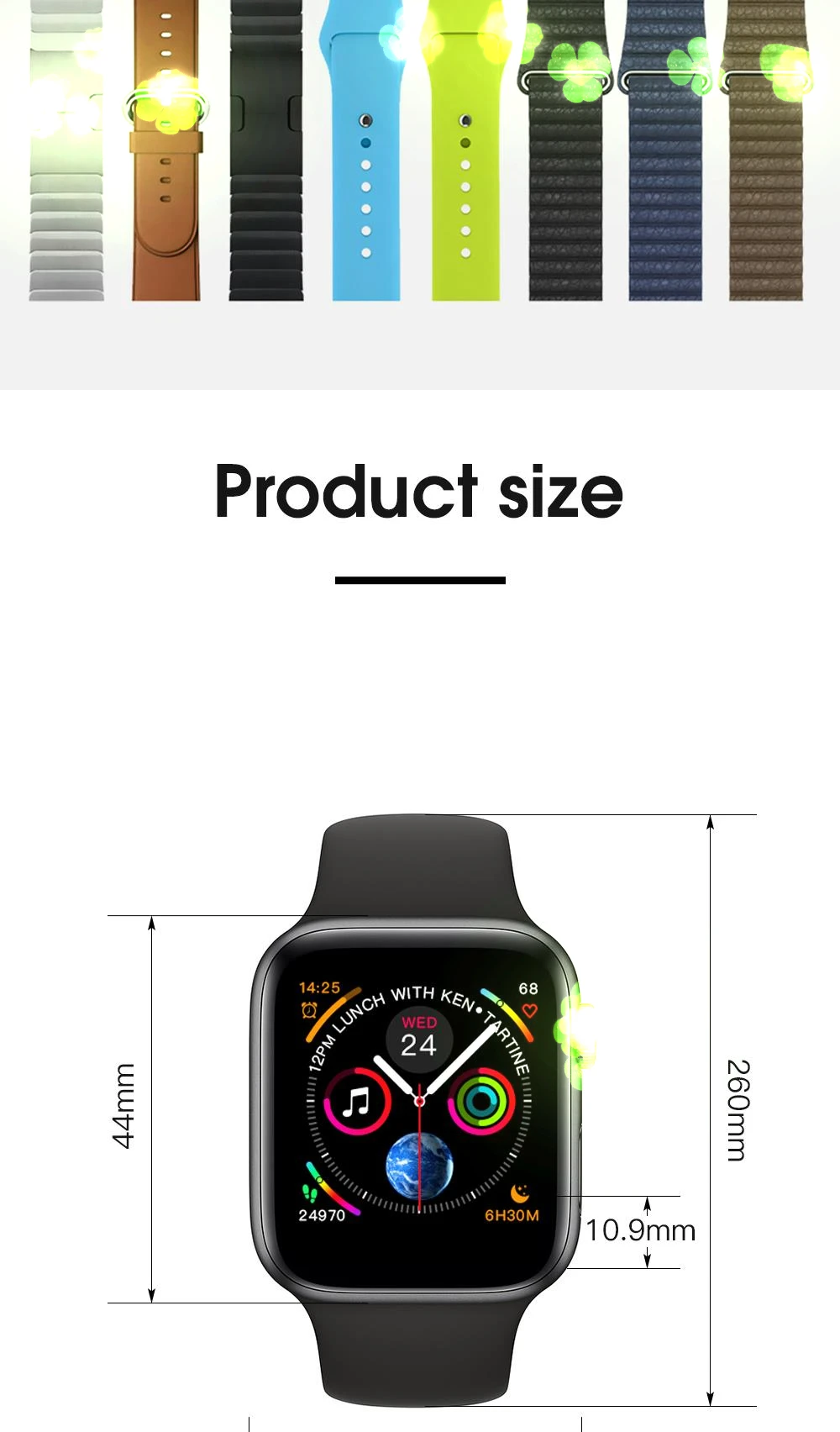 Новые умные часы IWO 8, серия 4, мужские, женские, Bluetooth, умные часы для Apple iOS, iPhone, Xiaomi, Android, смартфон, обновление IWO 7 5 6