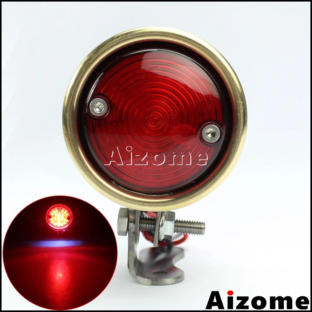 Винтажный задний стоп светильник мотоциклетный стиль Brat светодиодный латунный