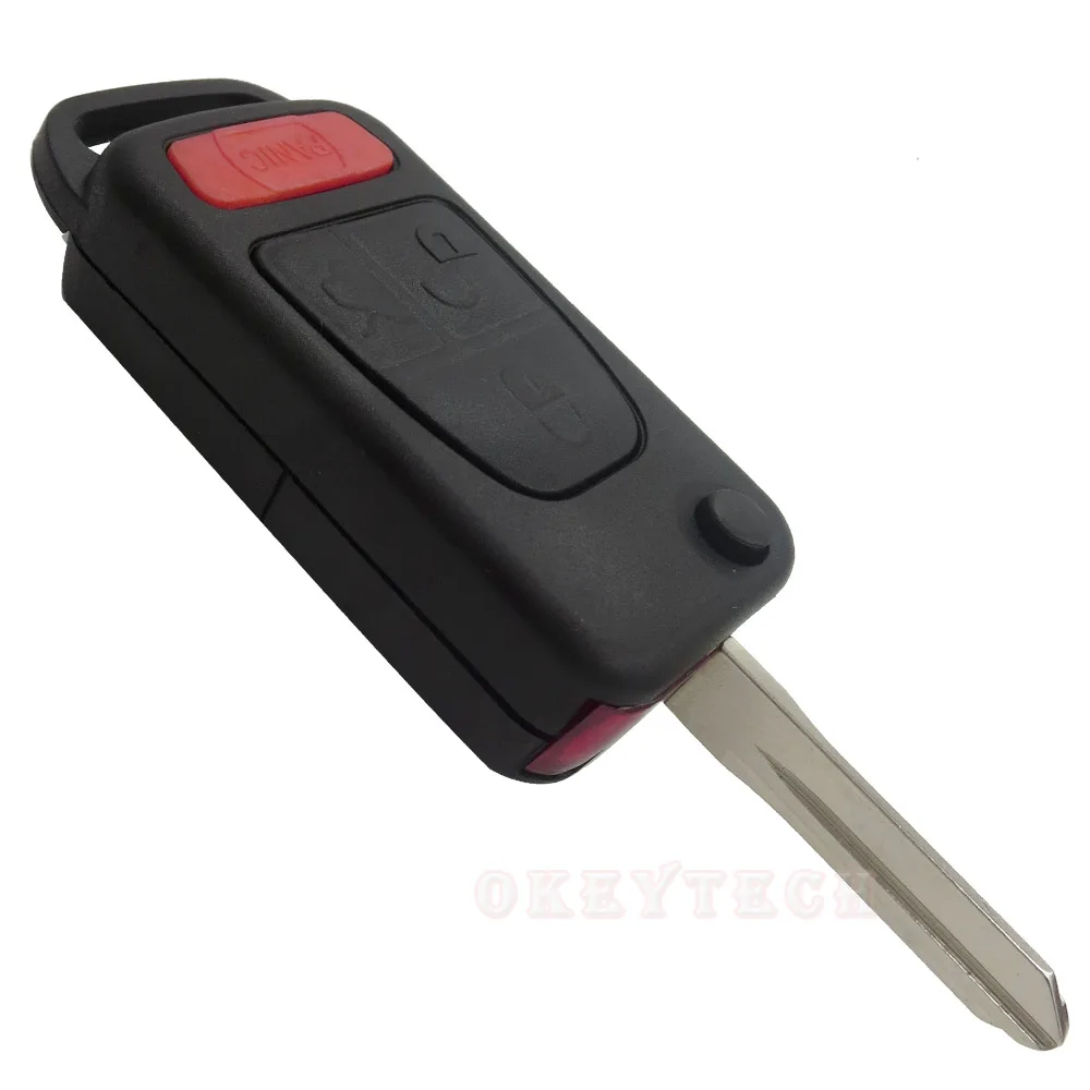 OkeyTech 3 + 1 паника 4 кнопки откидной складной дистанционный ключ сменный Корпус
