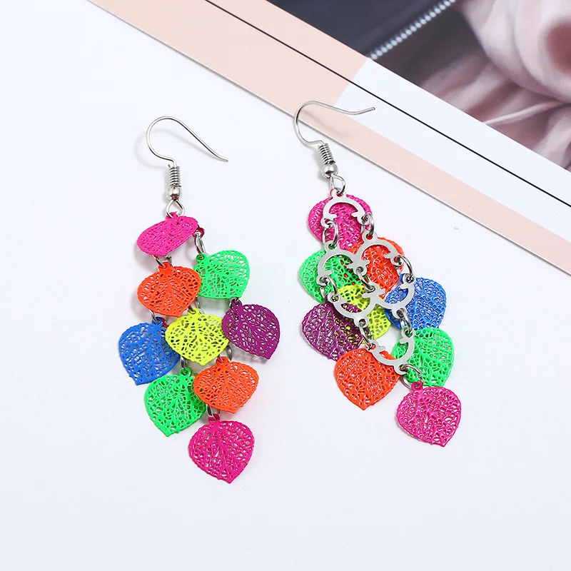 Женские серьги из нержавеющей стали 8 сезонов Разноцветные с цветным покрытием в