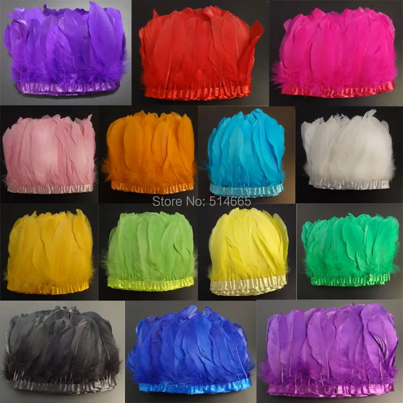 10 ярдов/партия карнавальное танцевальное платье с бахромой и лентами из гусиных