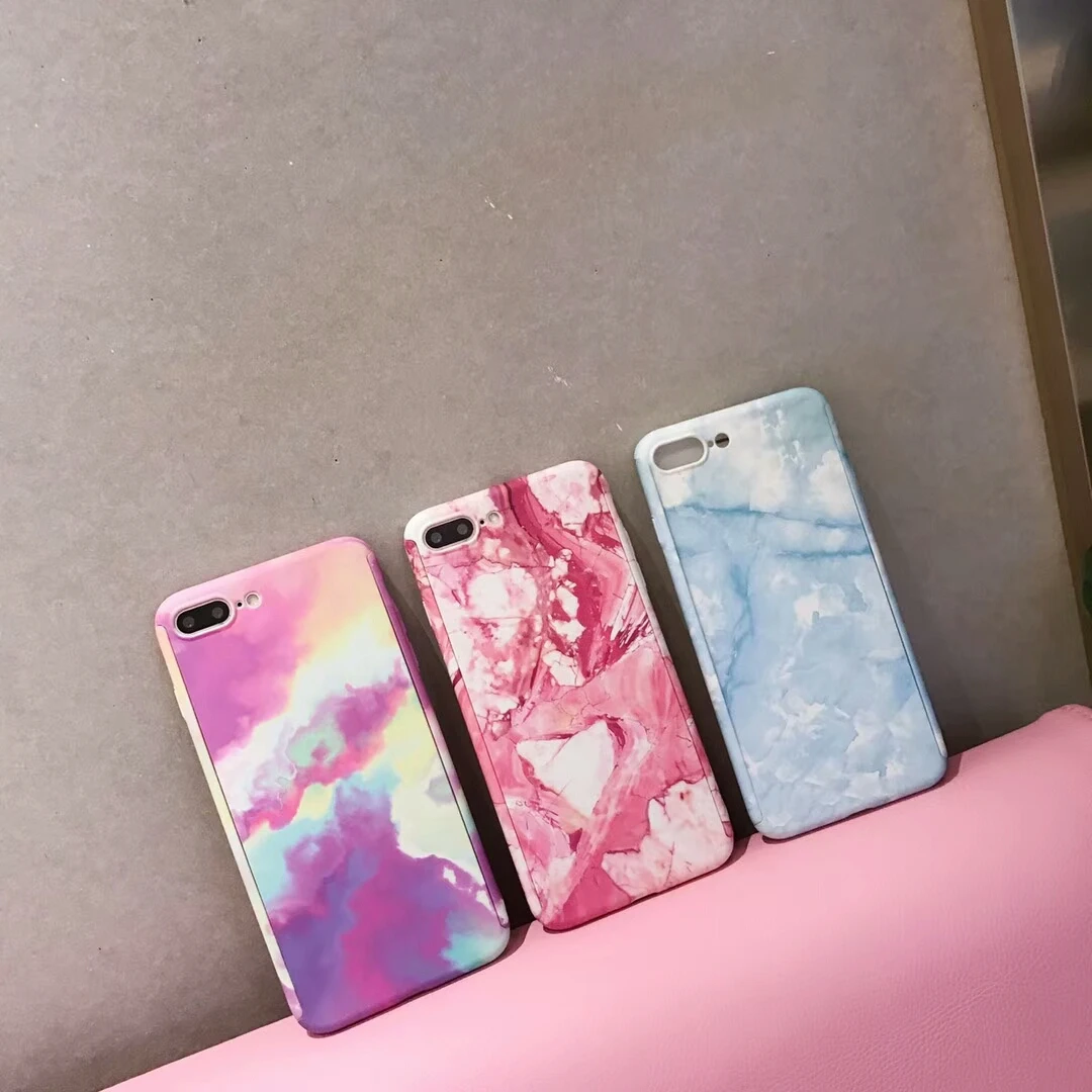 Fashion Marble Stone Painted Hard Case Cover For iPhone X 6 6S 7 8 Plus 5 5S SE 360 Degree Full Body Protect Plastic Anti-knock |