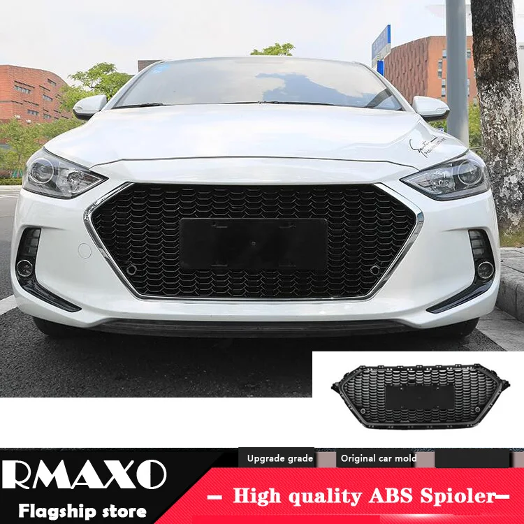 Для hyundai Elantra- гоночные решетки сотовая решетка Передняя гоночная решетка черный передний бампер модифицированная для Elantra