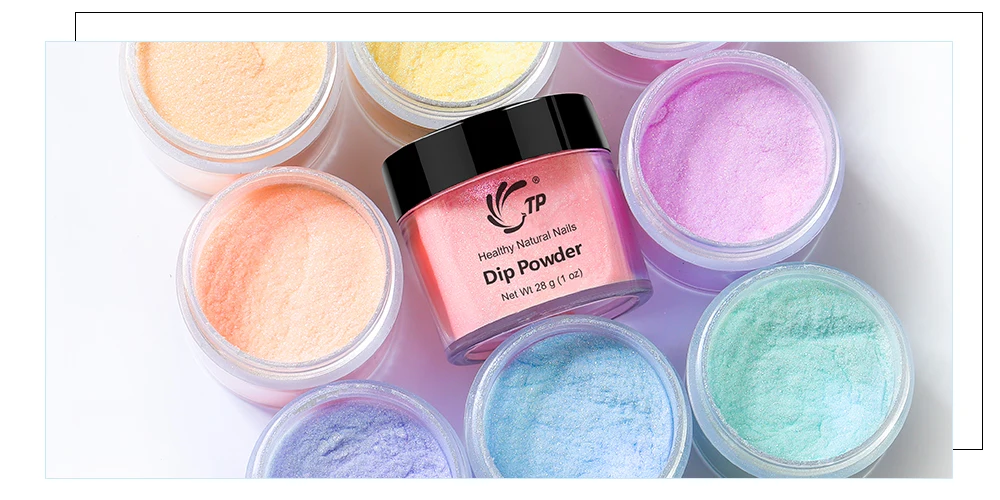 TP 28g 1oz/jar Nail Art Pearlescent Dipping Powder Salon French Acrylic System Dip Powder Dust Decoration Quick Dry Faster Apply