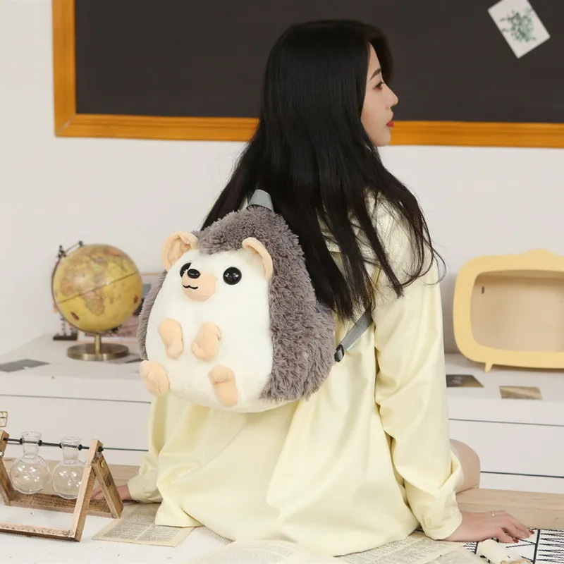 32 см Kawaii Ежик плюшевый рюкзак милая мягкая школьная сумка мультяшная с животными
