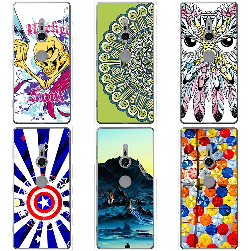 Soft Silicon For Sony Xperia XZ2 H8296 H8216 Case Cover phone shell Colorful Painted Flower Cases |