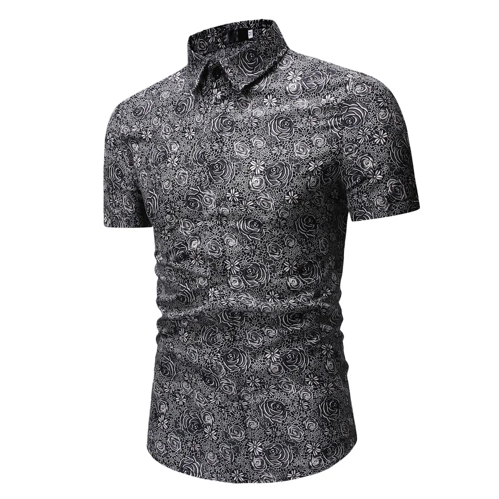 Hot Fashion Design High Quality Men Pattern Casual Printing Cotton Lapel Camouflage Short Sleeve Shirt | Мужская одежда
