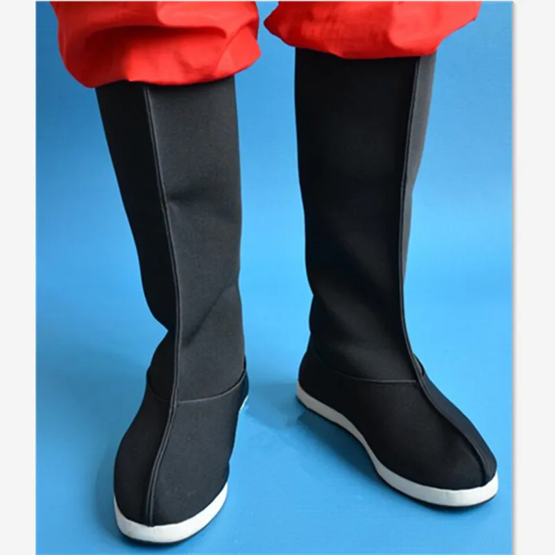 

black ancient dynasty boots for men mens vintage boots halloween cosplay long black boots