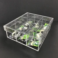 household storage box acrylic tea bag box with nine compartments