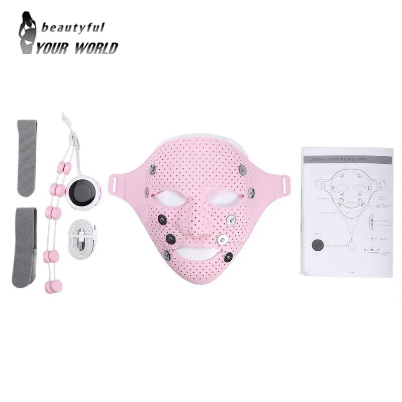 

Silicone Facial Mask Massager 3D Magnetic Vibration EMS Heat Nourish Face Lifting Firm Skin Massage Anti-wrinkle Breathable U3