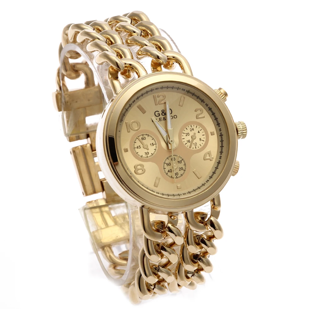 Часы G & D женские модные кварцевые из нержавеющей стали|gift gifts|gift womengift gold |