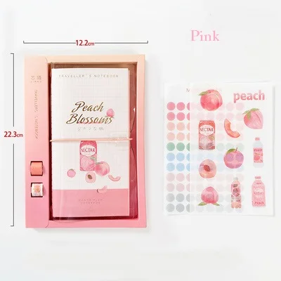 pink TN Стандартный личный ежедневник планировщик набор, прекрасный летний журнал путешественник мягкий блокнот Подарочный набор с наклейкой васи лента - Цвет: pink
