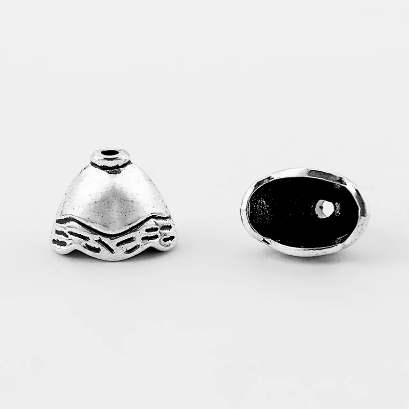15 шт. маленькие концевые заглушки в форме колокола|caps beads|end capsantique silver |