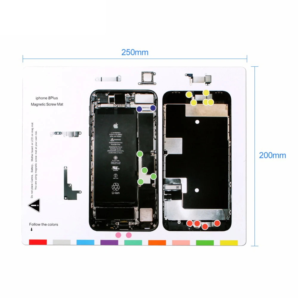 1 шт. Профессиональный Магнитный винтовой коврик Technic iPhone 8 инструмент для ремонта