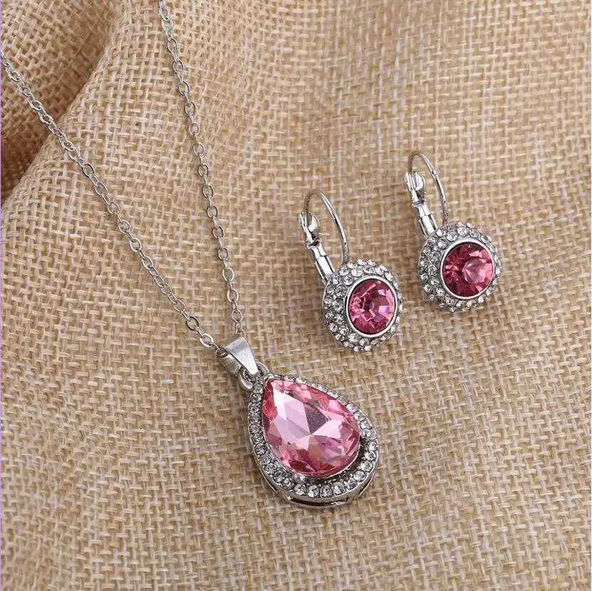 Австрия crystalдропшиппинг кулон в виде Луны воды ожерелье серьги прекрасный