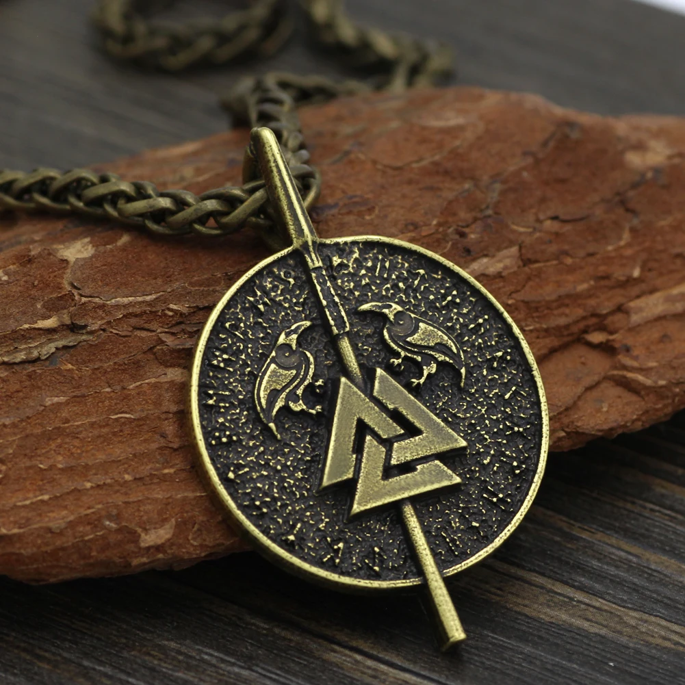 Viking Asura Odin Gungnir с Ворон талисман Valknut языческий амулет кулон символ Norse Warrior|symbol
