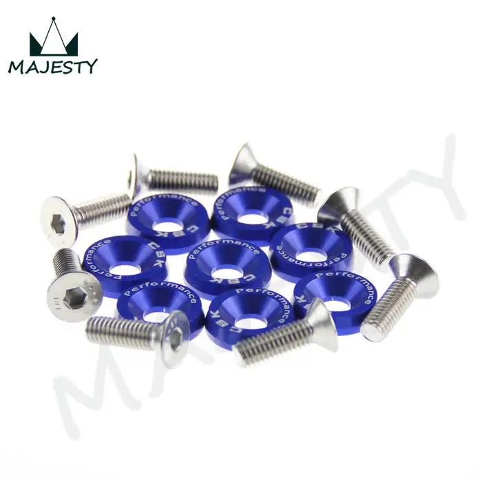 8 шт. M6 широкий шестигранный винт болт бампер крыло шайба анодированный алюминий