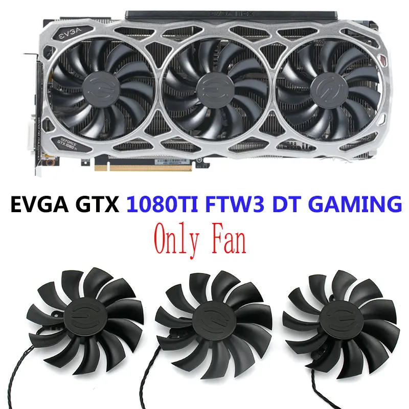Охлаждающий вентилятор для видеокарты EVGA GTX 1080TI FTW3 DT, 12В, 0,55a Охлаждающий вентилятор для видеокарты EVGA GTX 1080TI FTW3 DT, 12В, 0,55a