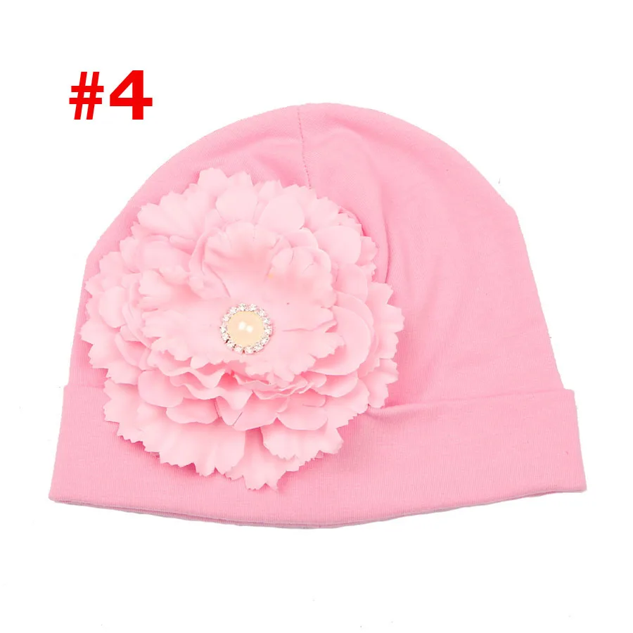 Baby Girl Cotton Hat Spring Autumn Infant Beanies Cap Candy Color Newborn Flower Toddler Hair Accessories SW164 | Детская одежда и