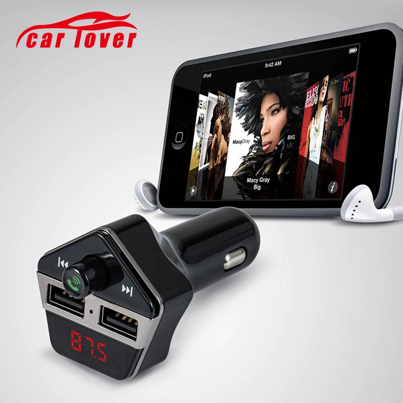 Автомобильный Bluetooth MP3-плеер fm-передатчик громкая связь звонки автомобильный