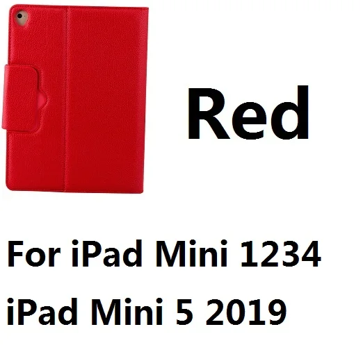 For Mini 12345 Red Из искусственной кожи чехол с покрытие клавиатуры Bluetooth для iPad мини 12345 iPad Air 1 2 iPad 9,7 дюймов Pro 9,7 10,5 11 дюймов MacBook Air 10,5 - Цвет: For Mini 12345 Red