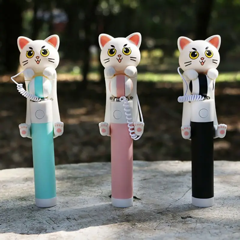 Мини палка для селфи с кнопкой проводной силиконовый монопод ручкой